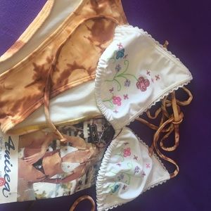Anisea Tie Dye and Embroidered Bikini New!